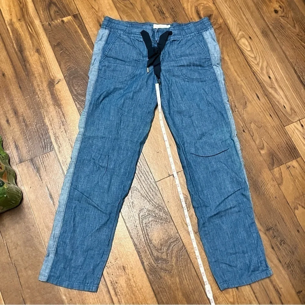 Tory Burch Allegra Chambray Two Tone Drawstring Waist Pants Size 28 Y